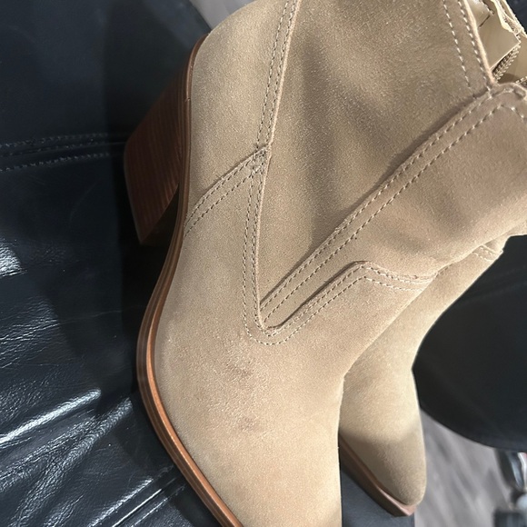Vince Camuto Beige Suede Ankle Booties - Picture 3 of 9